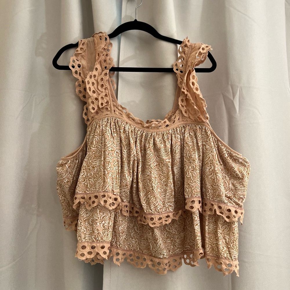 Anthropologie Tan Lace Women's Blouse